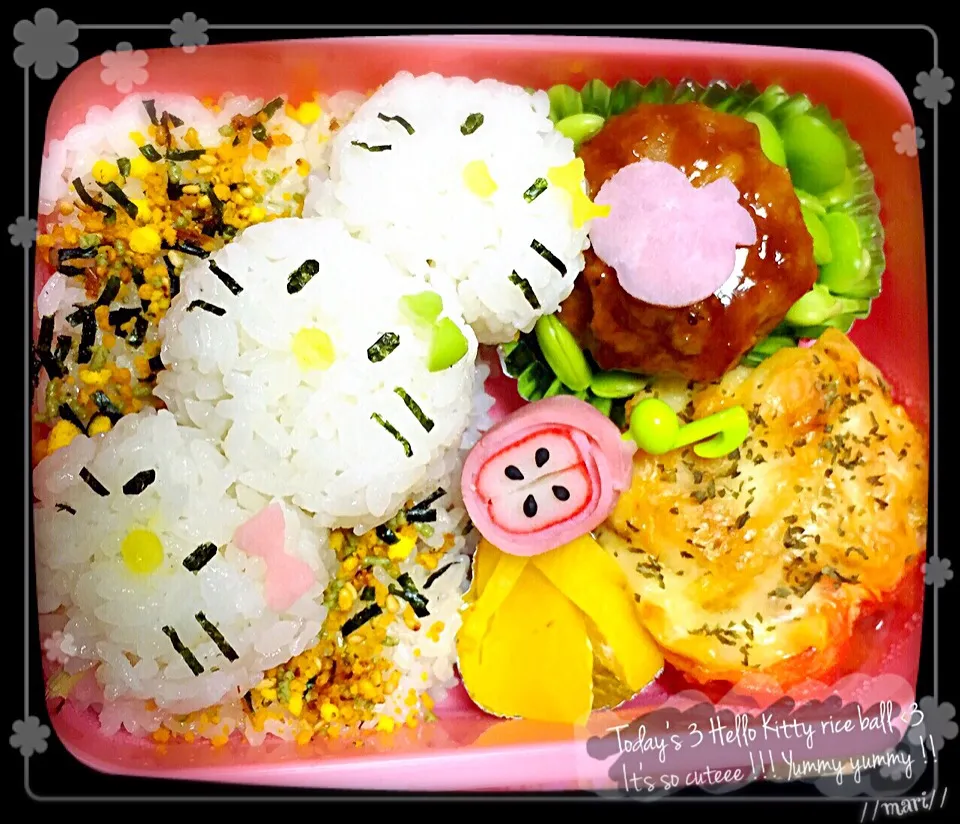 3色団子風キティと一緒にお花見弁当🌸🍴＊+'@//mari//|//mari//さん