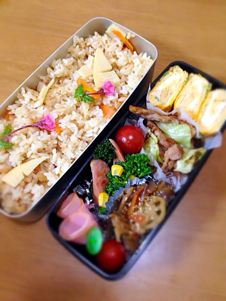 Snapdishの料理写真:お弁当3.31|きたろうさん