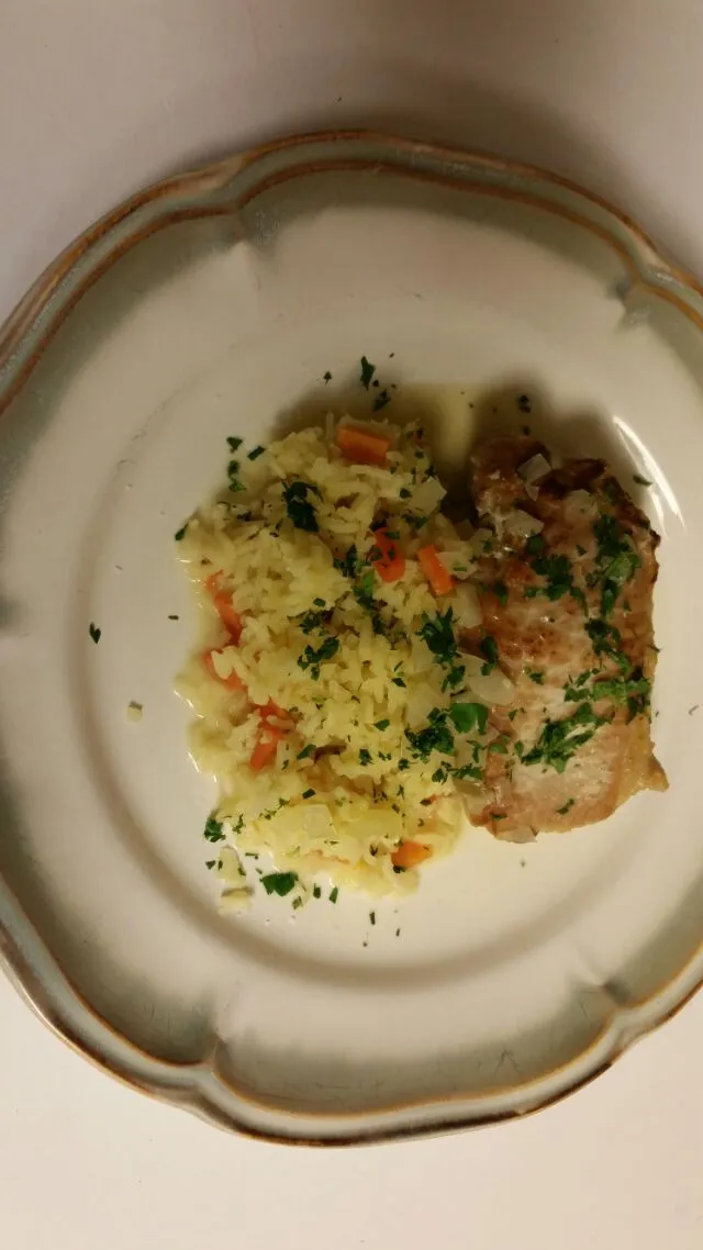 pork with rice pilaf|Joshua Dean Dilleshawさん