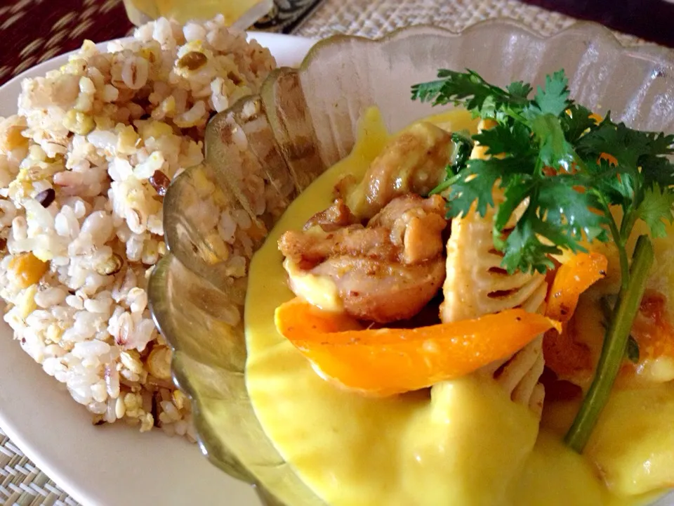 Sayaka's Mango chicken curry with mixed grain rice|Sayakaさん