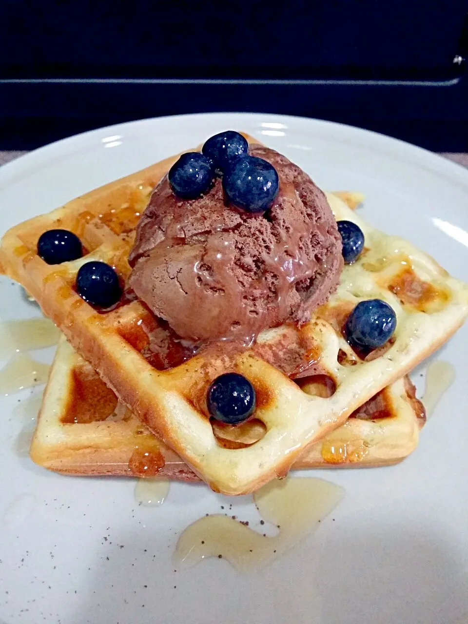 Blueberries Ice cream waffles 
(Morinaga pancake mix)|🌷lynnlicious🌷さん