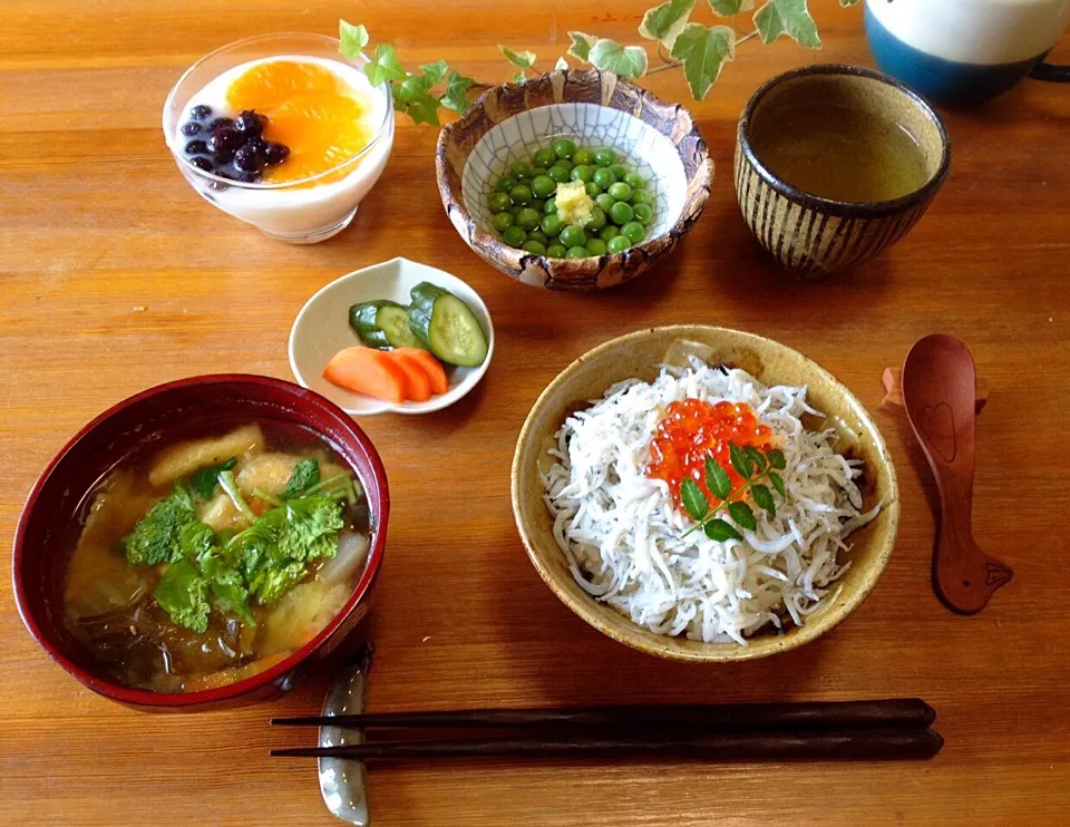 釜揚げしらす丼de朝ごはん😃🍀|nono_miさん