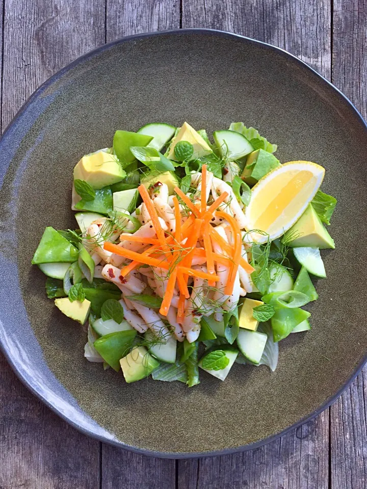 Lime + Chilli Squid with Carrot Avocado and Cucumber|Chrisy Hillさん