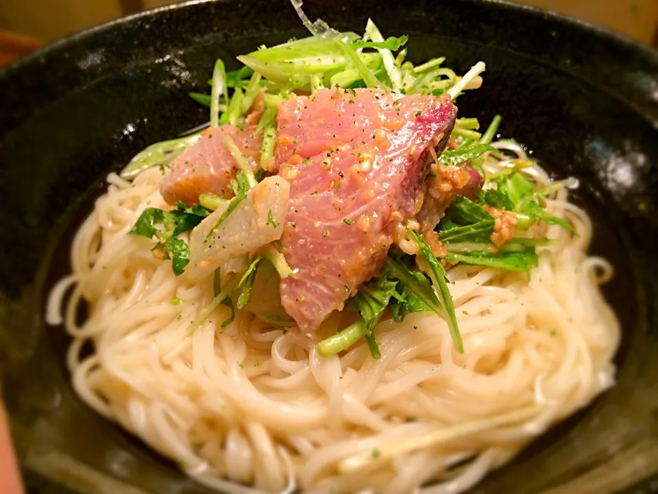 鰤の味噌和えそうめん4|半田手延べそうめんの店 阿波や壱兆さん