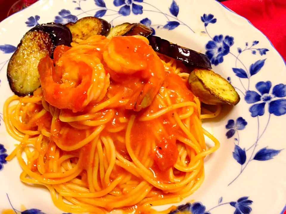 Tomato sauce with shrimp sauce & eggplant|💖 ジジ 💖さん