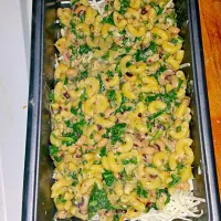 Snapdishの料理写真:Macaroni and Cheese with spinach, Black Eyed Peas and  cheese,  layered.  Delicious for #MeatlessMonday or as a side dish #Spinach|Kellea Tibbsさん