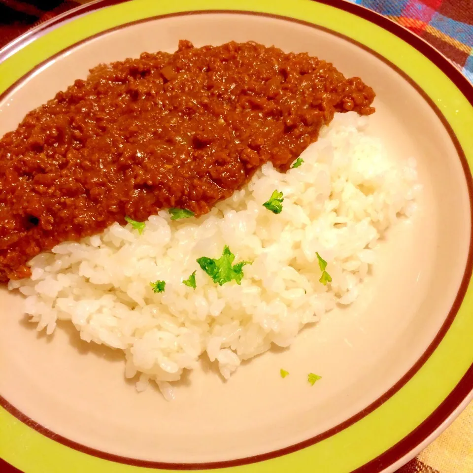 キーマカレーでダンナさま夕食🍛🍛|かずみさん