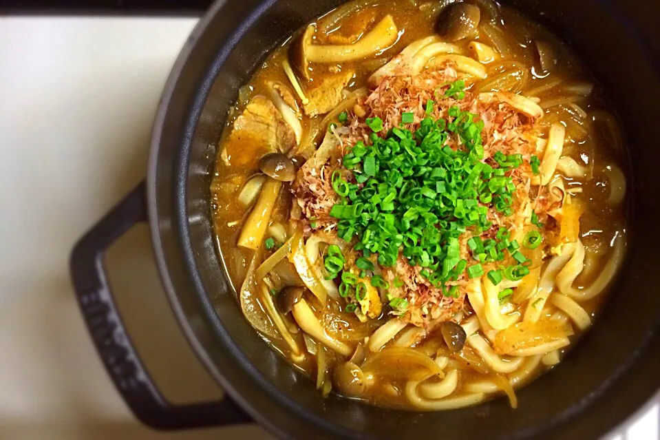 ストウブで作るカレーうどん|ぷにさんさん