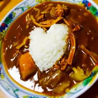 Snapdishの料理写真:きのことキャベツのハートカレー|am_yさん