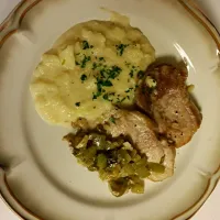 marinated pork chops pan Fried with mashed Sweet potato|Joshua Dean Dilleshawさん