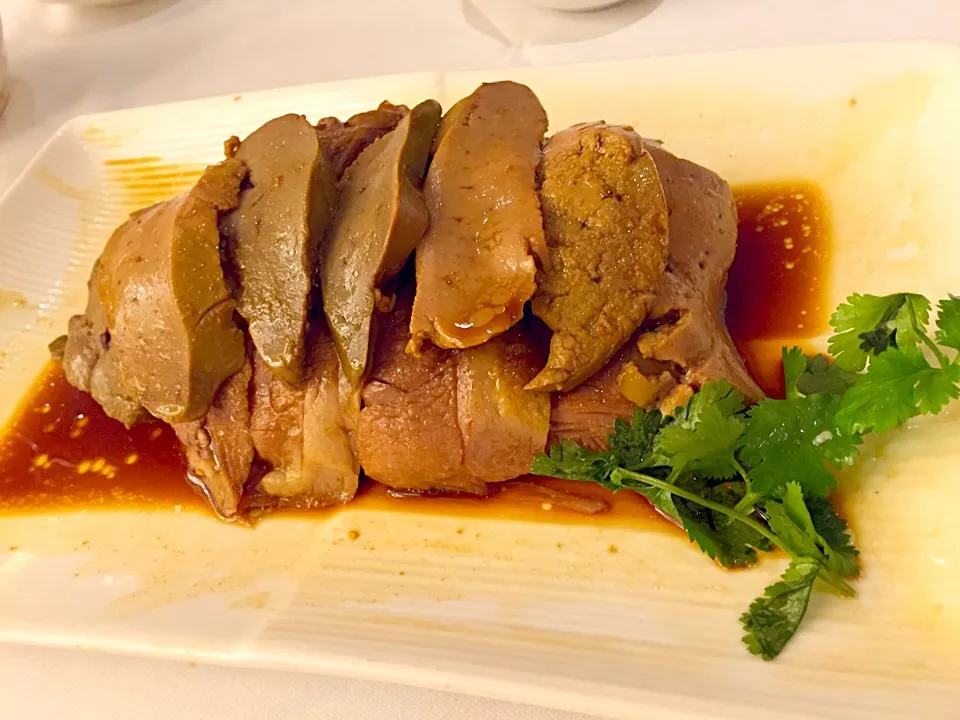 Snapdishの料理写真:Soyed goose & liver in slices|Sky Blueさん