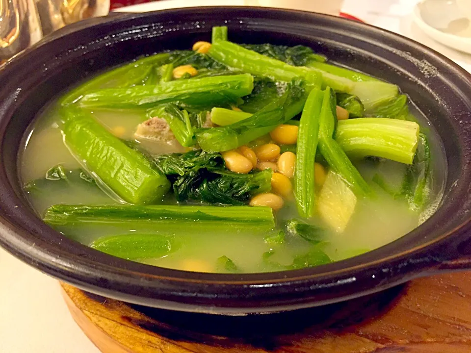 Braised chiuchow style salted pork ribs & vegetables in casserole|Sky Blueさん