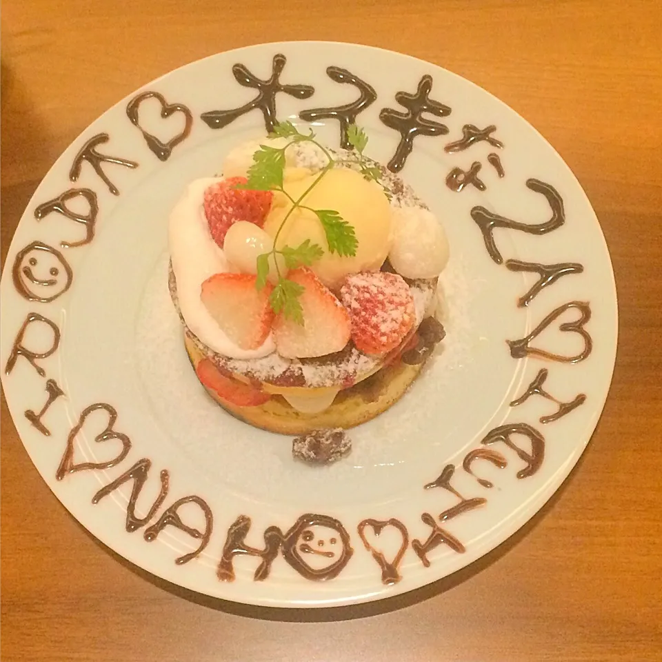 Snapdishの料理写真:ホットケーキ 苺大福仕立て〜|hachikitchen*さん