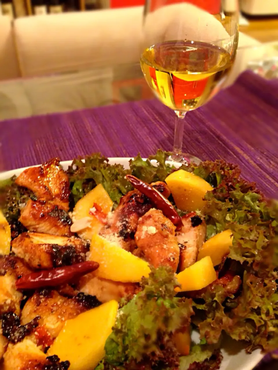 Sayaka's maple chili chicken with persimmon salad|Sayakaさん