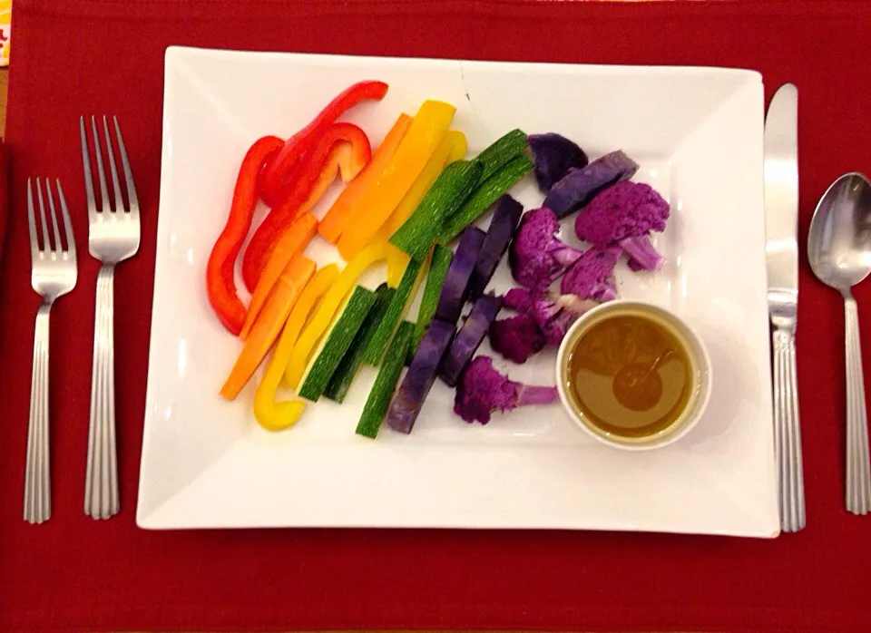 Rainbow veggies w/ Banya Cauda sauce|Sanaeさん