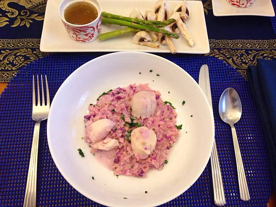 Scallops  & purple cauliflower risotto|Sanaeさん