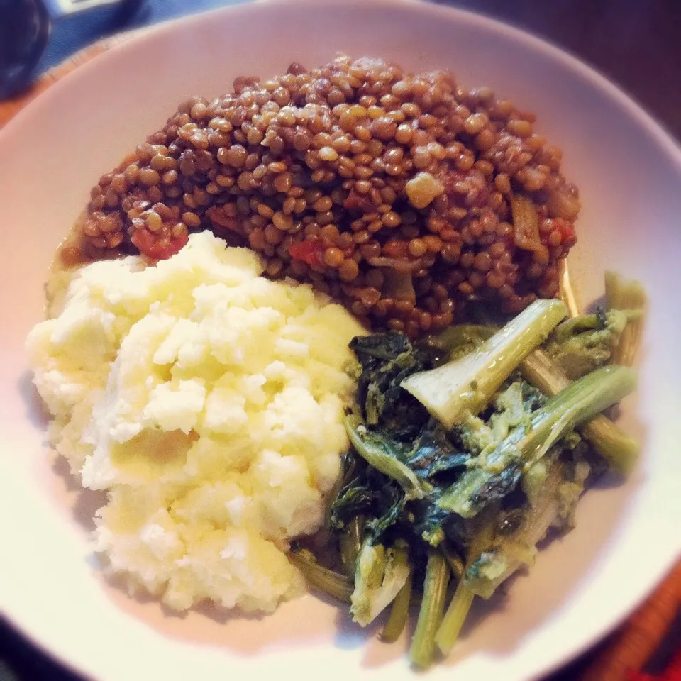 Stewed lentils, mash & greens|Stefan Labuschagneさん