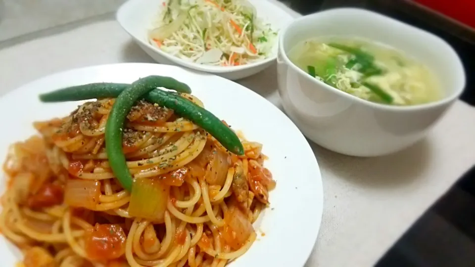 Snapdishの料理写真:和風ﾄﾏﾄﾊﾟｽﾀ～
の晩ごはん✨|kaz(*･ω･)さん