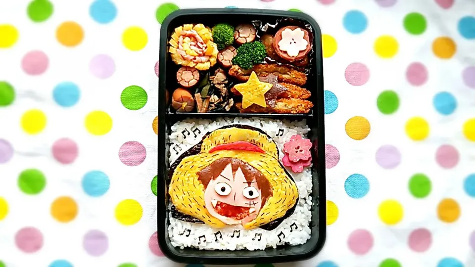 ONE PIECE ルフィ☆旦那弁当|ひなふみさん