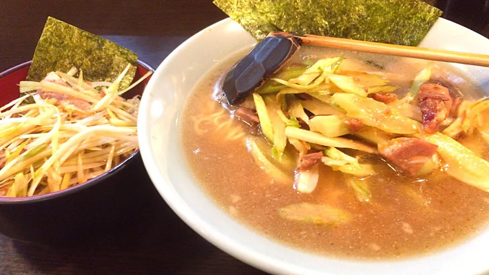 セロリラーメンwithネギ丼＠らぁめんしょっぷ庵庵|もるとカッツォさん