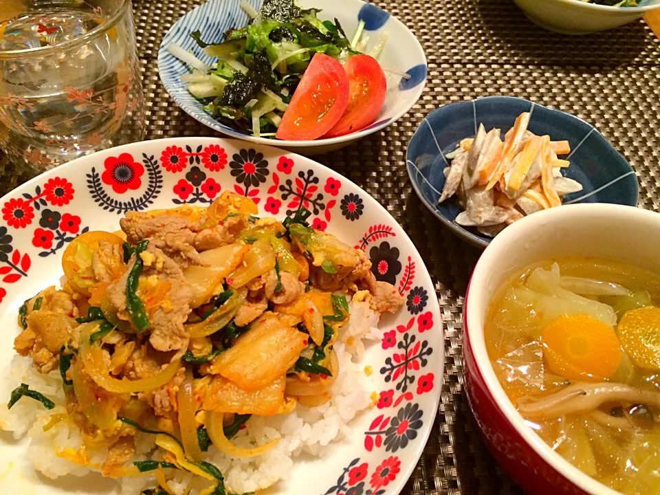 豚キムチ丼で韓国風夕飯〜(*ˊૢᵕˋૢ*)|airi-nさん