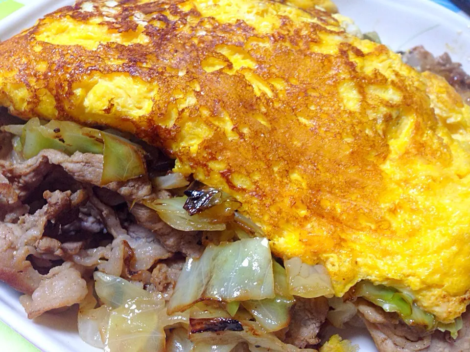 卵焼きと野菜炒め|はっちぃさん