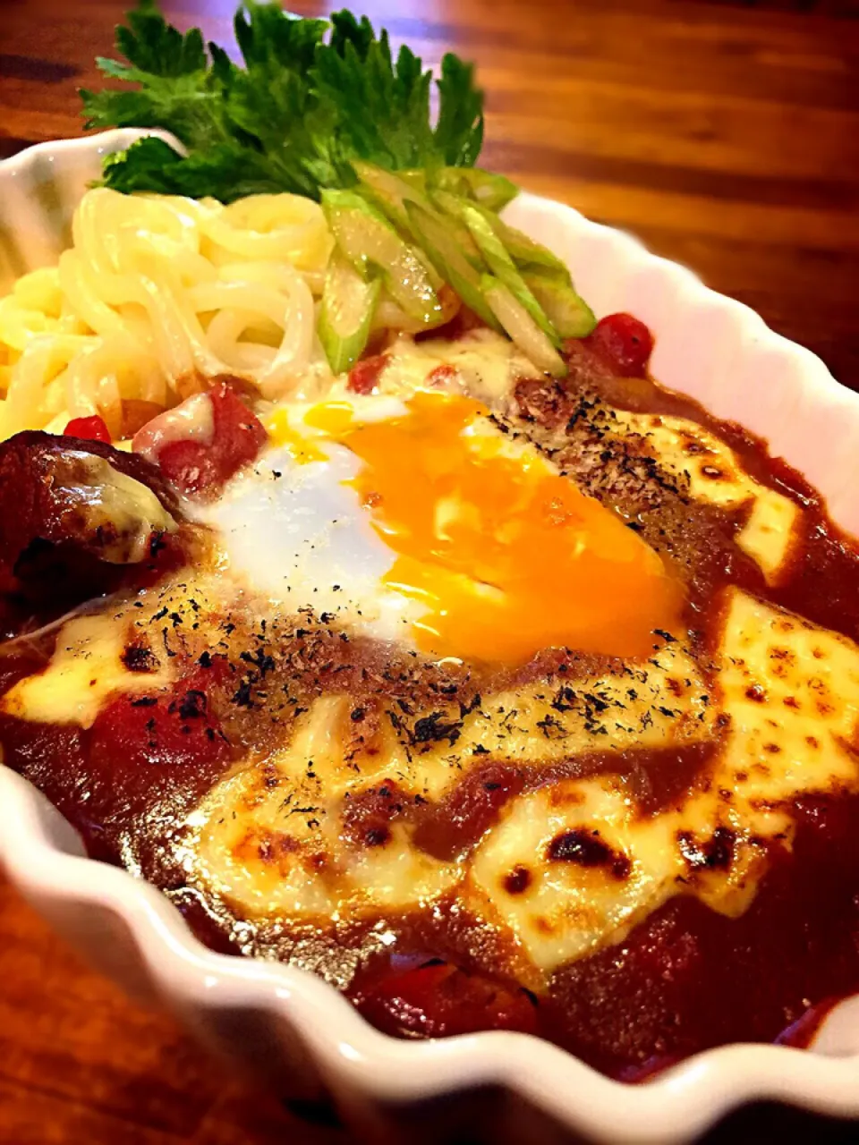 焼きカレーうどん|トッシ~さん