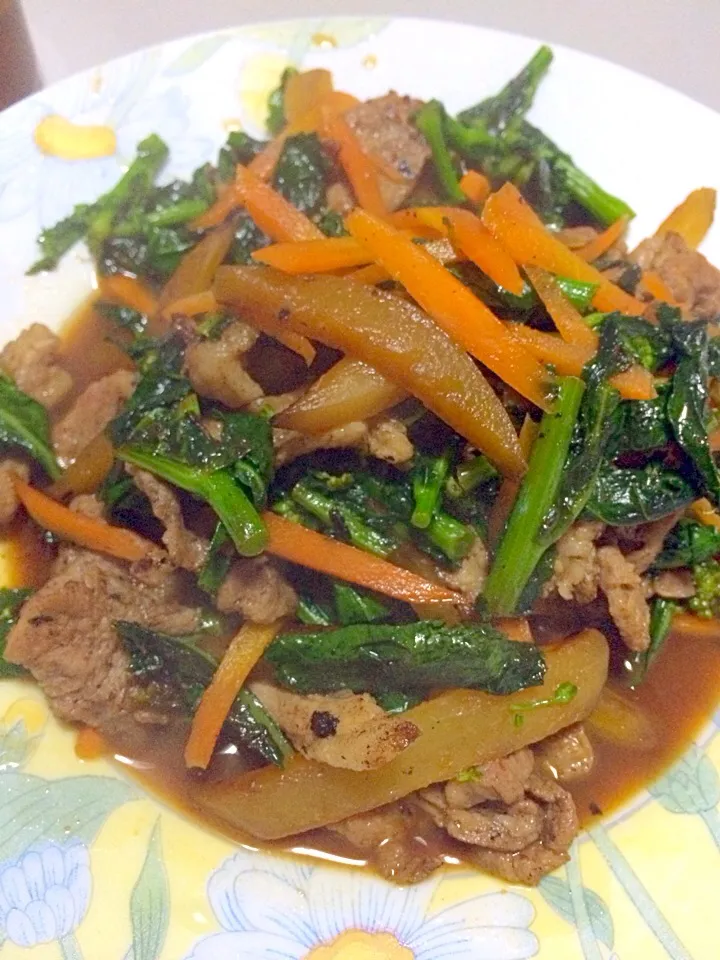 ロース菜の花ヤーコン炒め|ＳＵＺＵＫＩさん