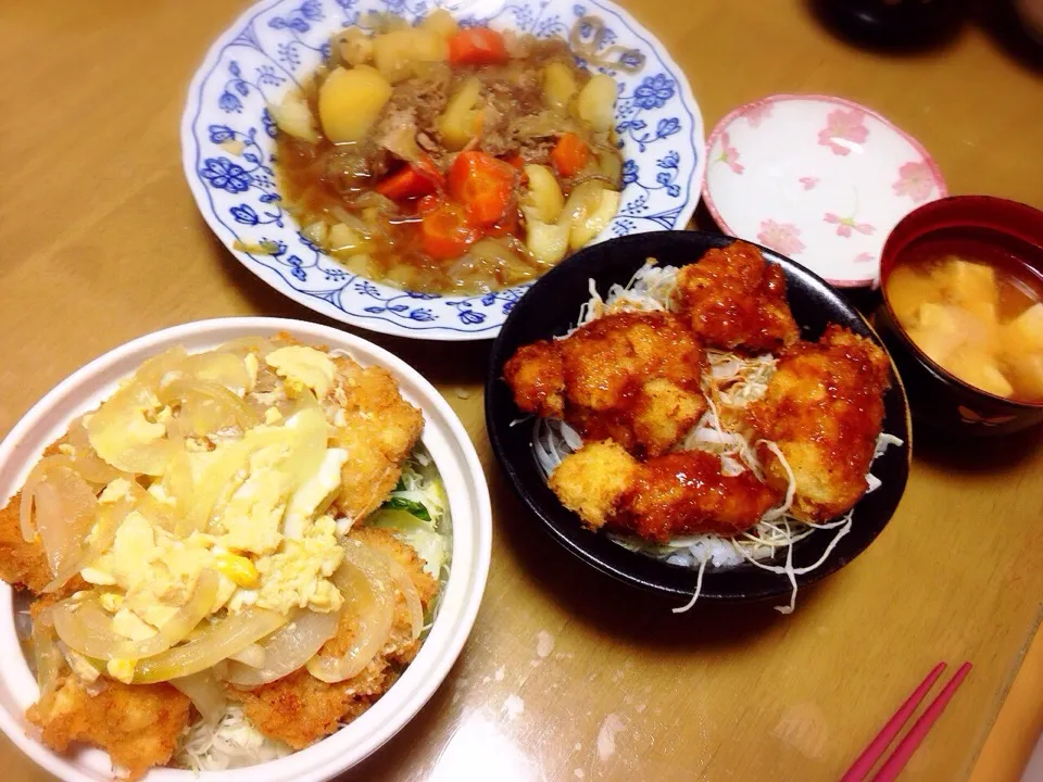 カツ丼 ソースカツ丼 肉じゃが|まなみんさん