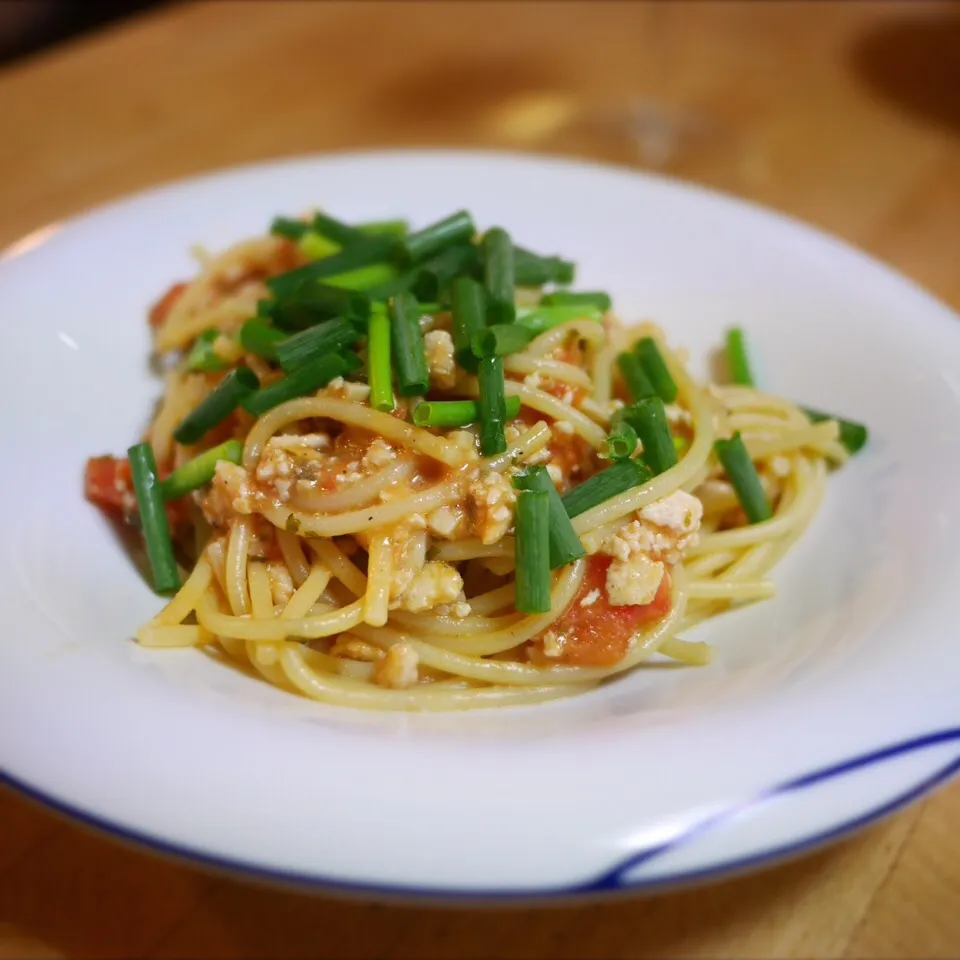 鶏ひき肉とチェリートマトのパスタ|manamiさん