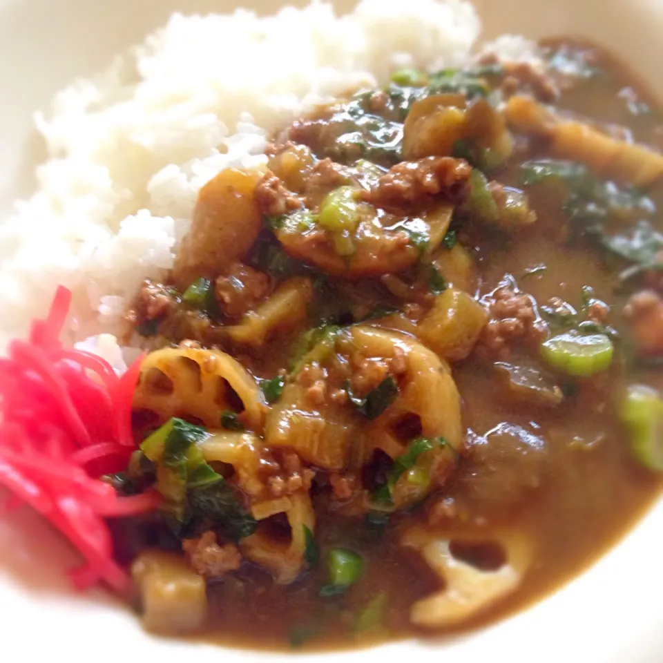 *･゜ﾟ･*:.｡..｡.:*菜の花と蓮根の和風キーマカレー*:.｡. .｡.:*･゜ﾟ･*|こなちゅんさん