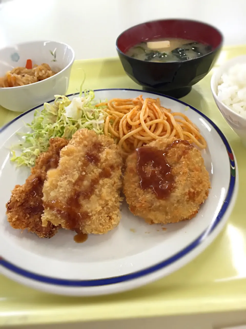 ハムカツコロッケ定食|wildcat山猫さん