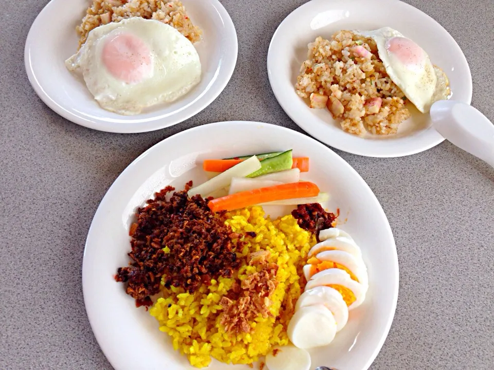 Snapdishの料理写真:Lunch with my kids ' nasi kuning & nasi goreng|viviさん