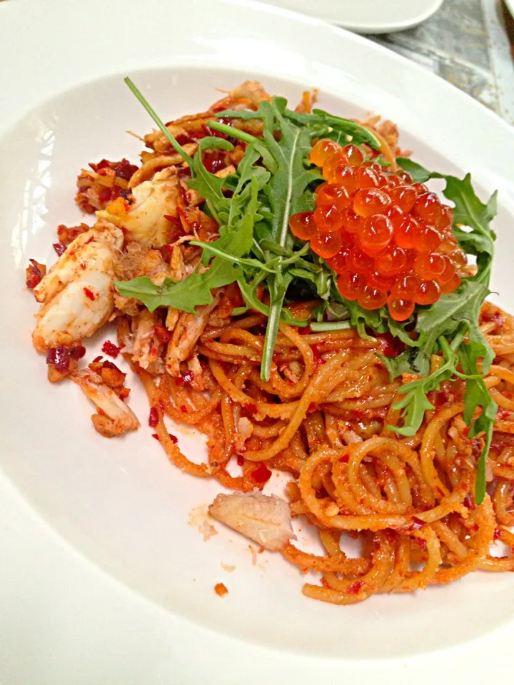 Spicy crabmeat spaghetti|PhUnGさん