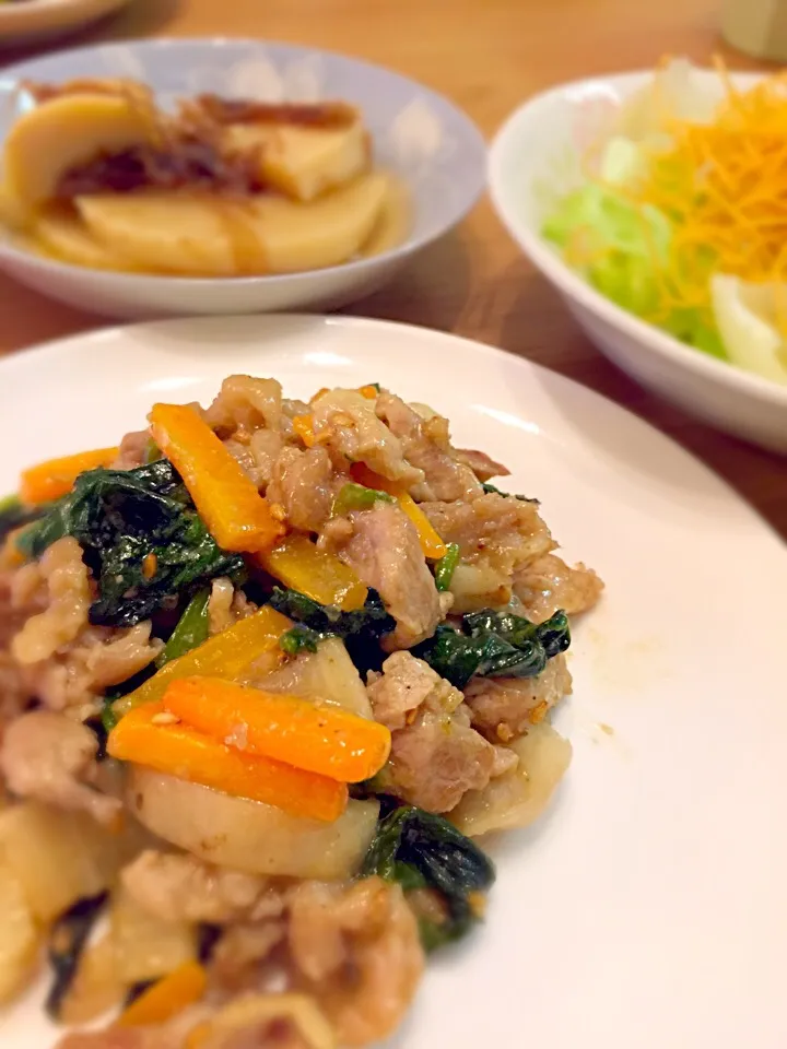 豚と長芋の胡麻味噌炒め|えりんこさん