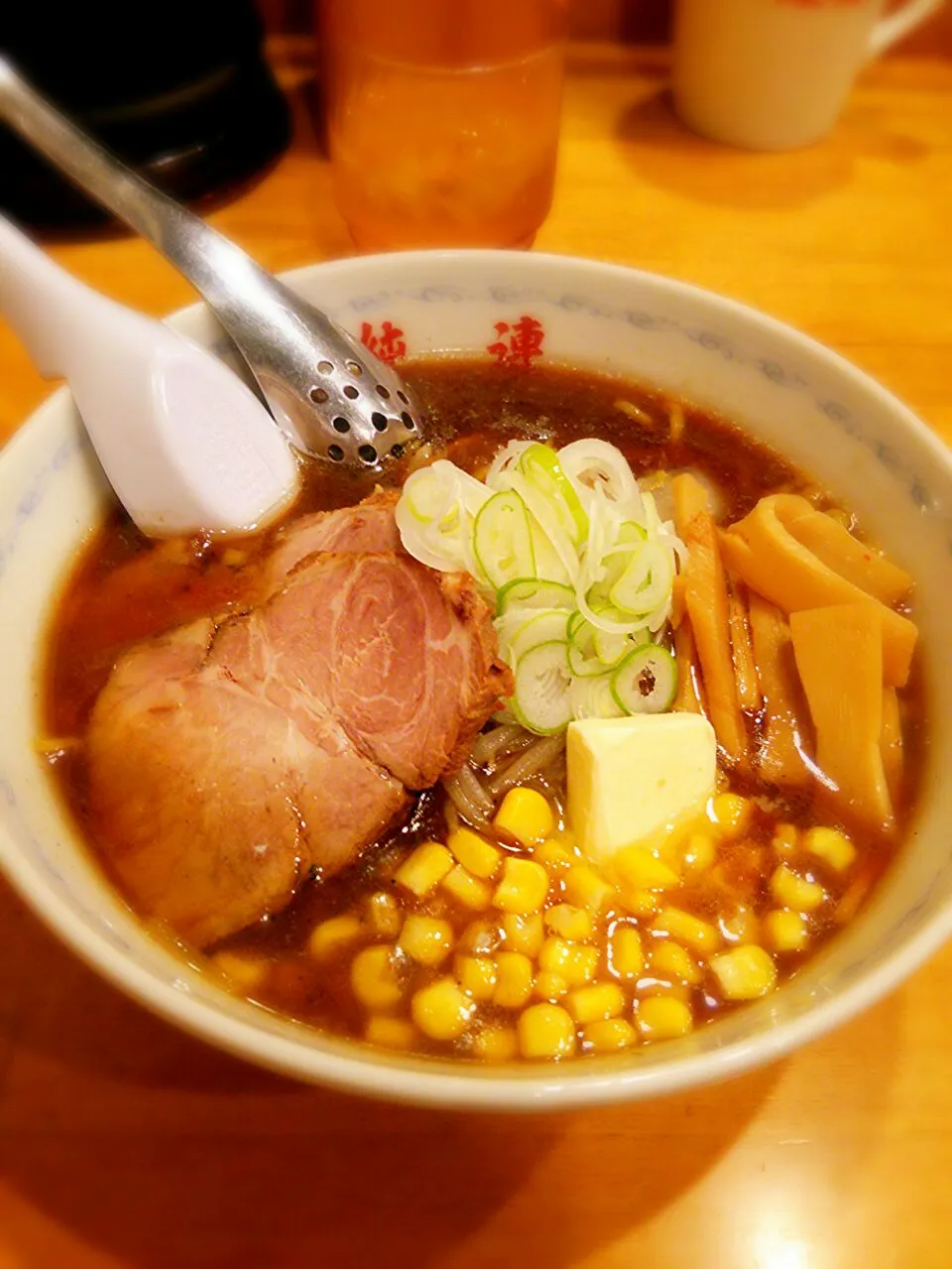 純連の醤油にバターコーン。これ大好き。|ちはるさん