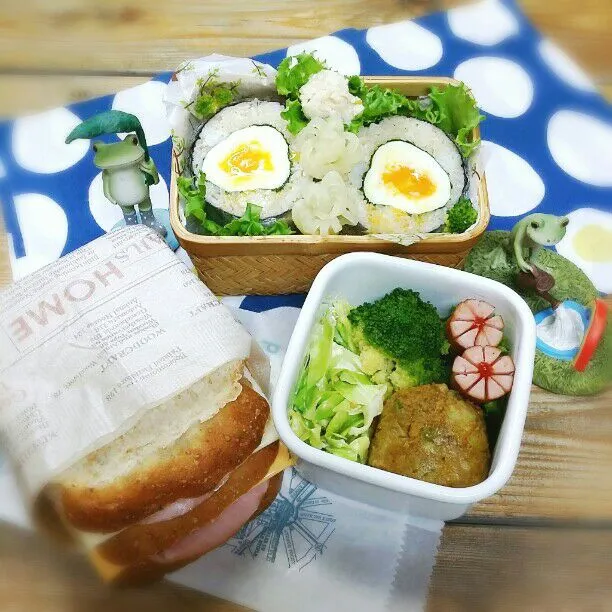 Snapdishの料理写真:旦那さんの朝ごパン&お昼ご飯弁当♪|kyujaさん