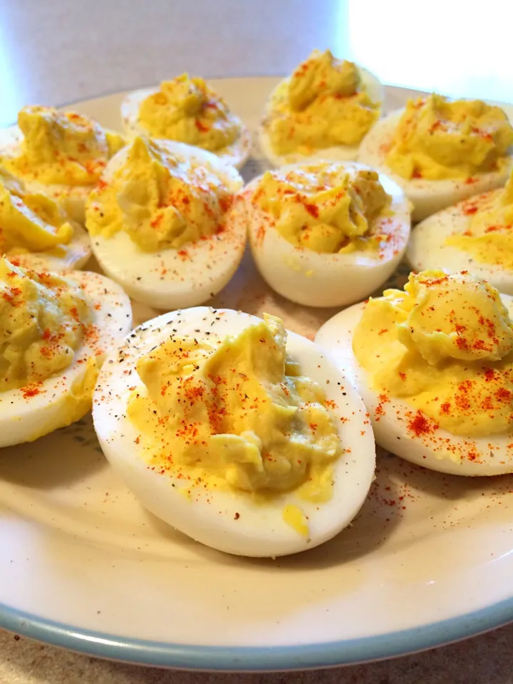 Snapdishの料理写真:Deviled eggs|Samantha Jonesさん