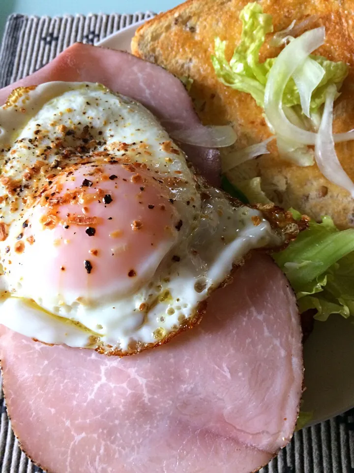 Open face ham egg sandwich|Nigelさん