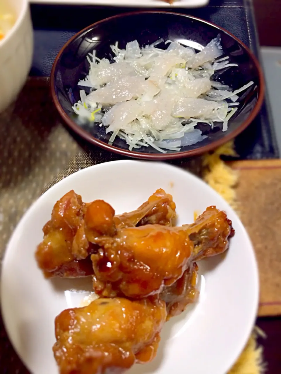 鶏のラム酒ハチミツ煮＆キスのカルパッチョ|瑛水さん