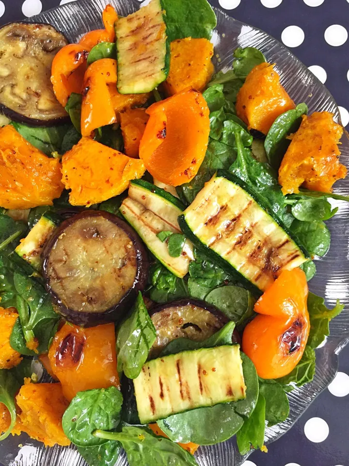 Roasted veggie salad with eggplant, zucchini, pumpkin and capsicum|12Dragonさん