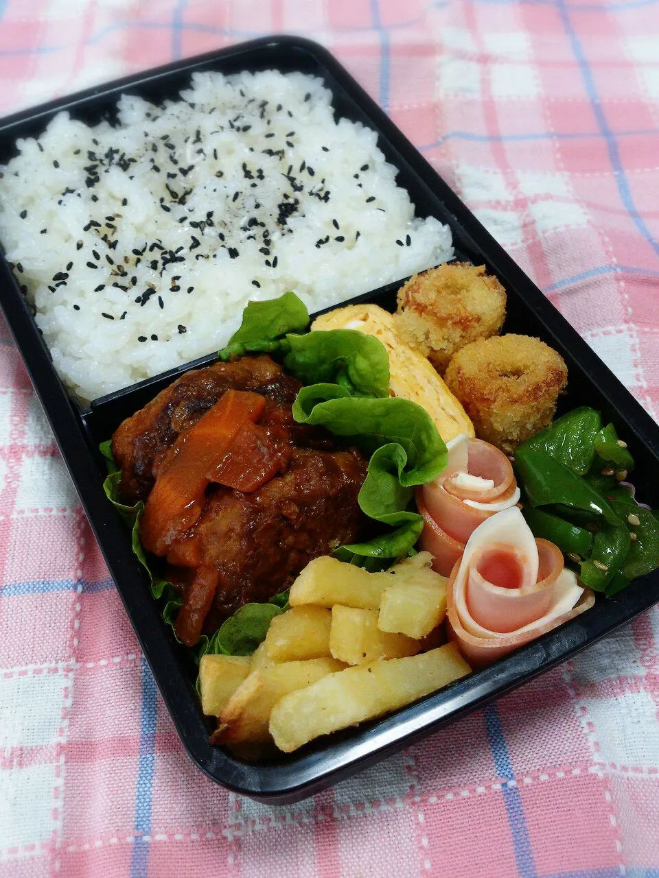 Snapdishの料理写真:2015.4.8 男子高校生弁当|yukiさん