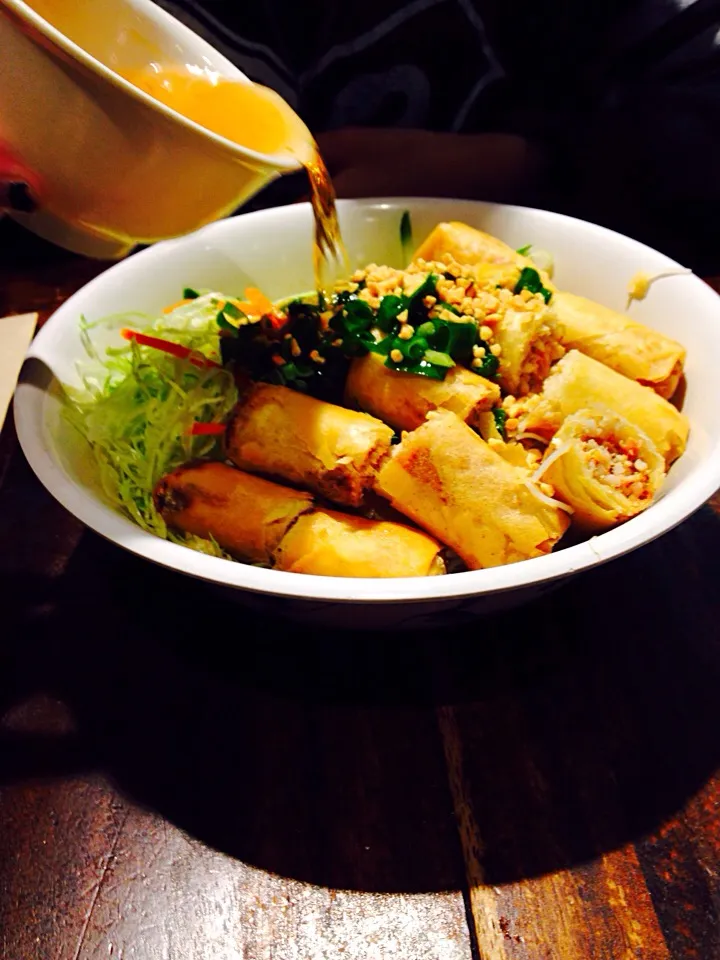 Chicken spring rolls & noodles|kazuko Tsujiさん