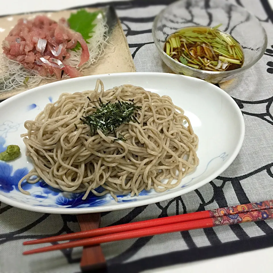 麺は麺でも今日は蕎麦！あとは鯵を適当に切った（笑）|リュカさん