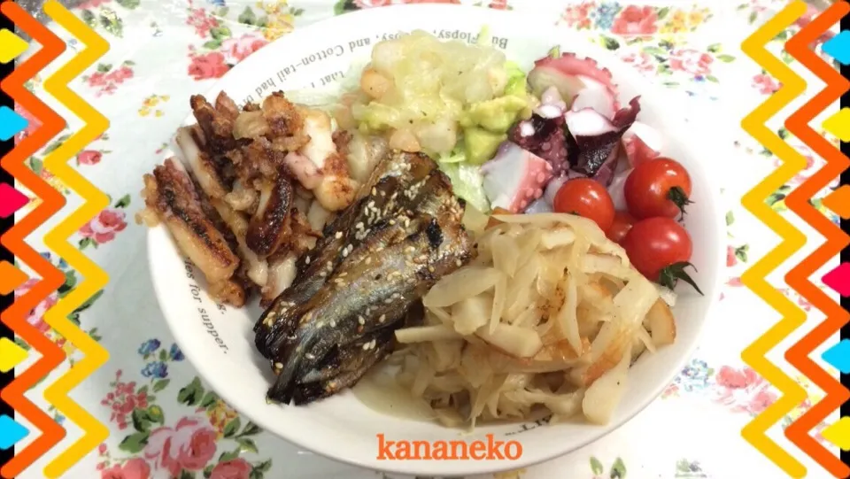 Snapdishの料理写真:今夜の夕食！ アボガドサラダが出来上がりましたo(^▽^)o   (2015.04.08,19:10)|かなさん