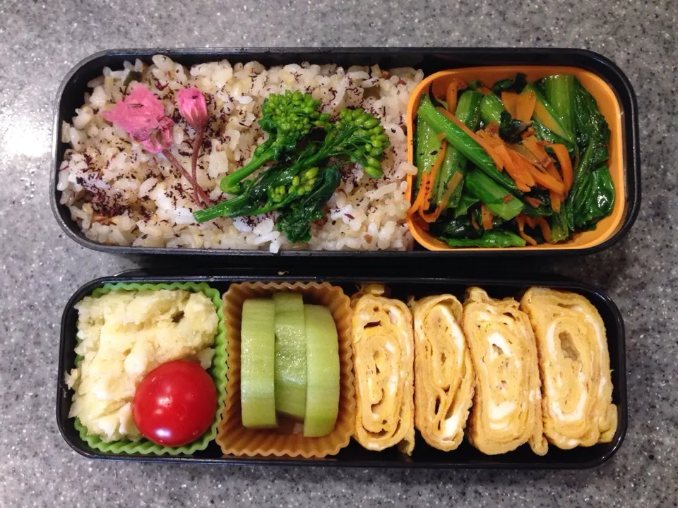 Snapdishの料理写真:2015.04.09お弁当|herbalkidsさん