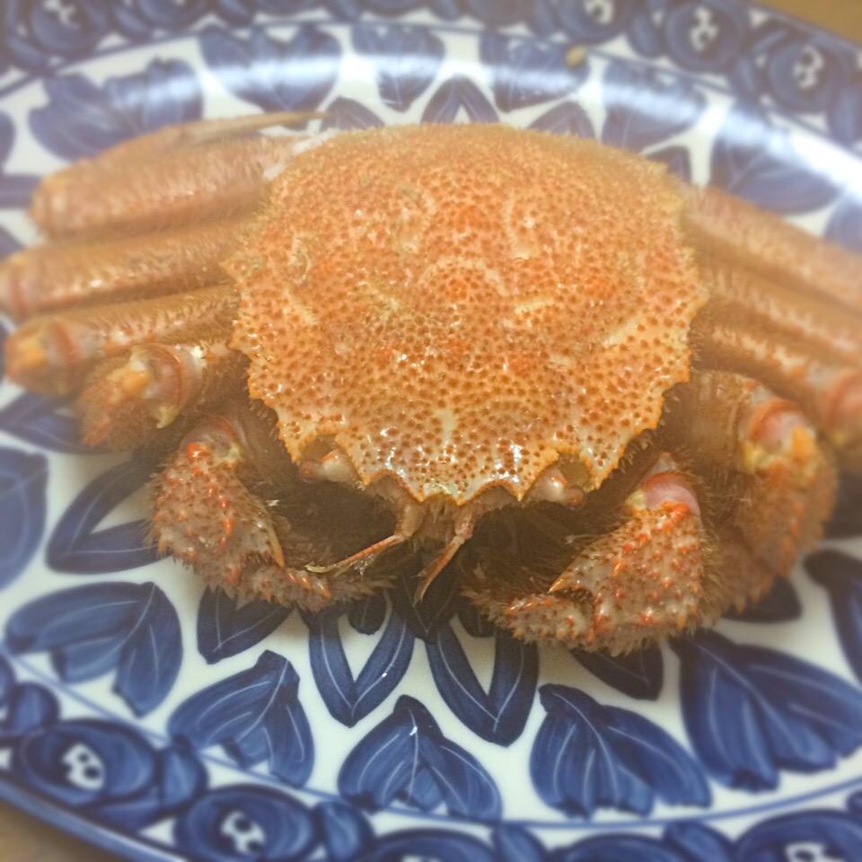 毛ガニを茹でただけ。
