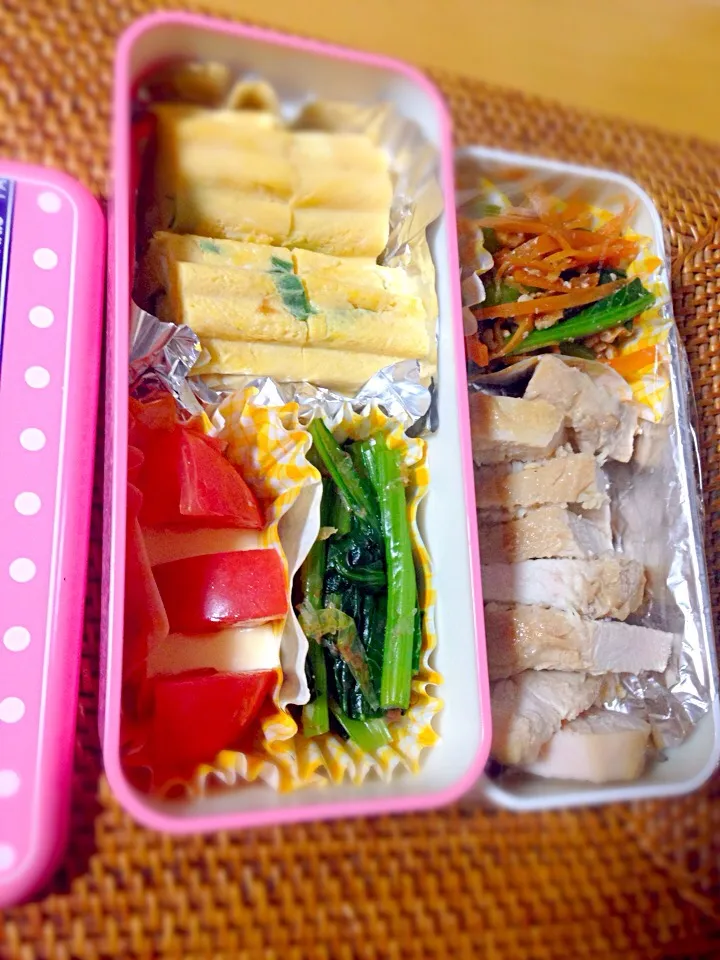 Snapdishの料理写真:旦那さんのヘルシー弁当|SakuSakuさん