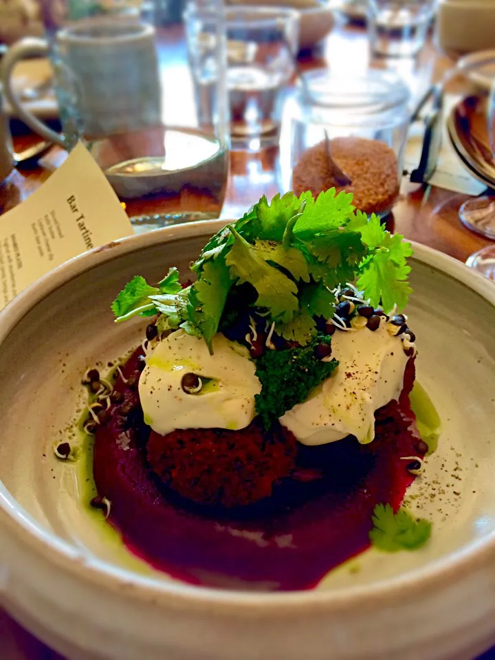 Snapdishの料理写真:Sprouted lentil croquettes with coriander and kefir|lindseyさん