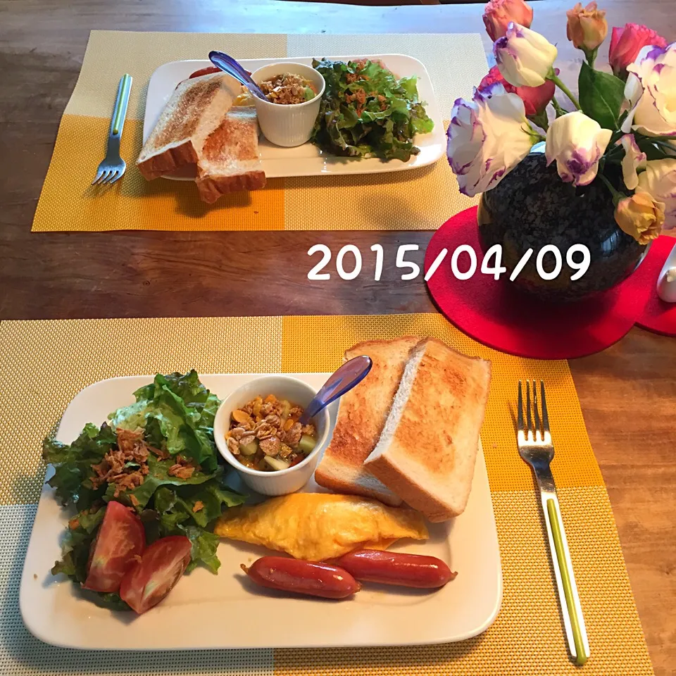 Snapdishの料理写真:朝ごはん 2015・4!・9|ローゼルさん